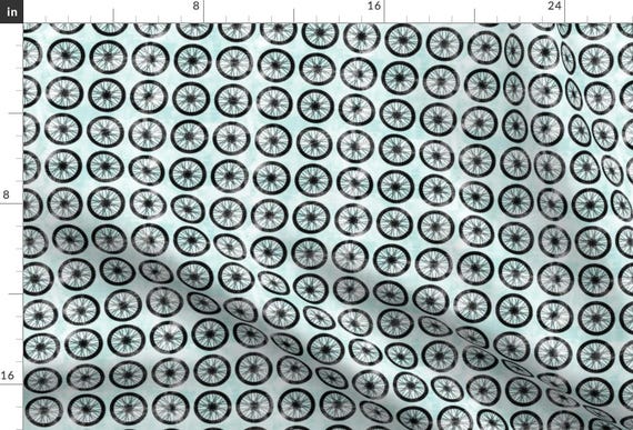 Wheels Fabric - Bicycle Blue Off-Road Mountain Bike Motocross Dirt Bike By Littlearrowdesign - Cotton Fabric By The Yard With Spoonflower