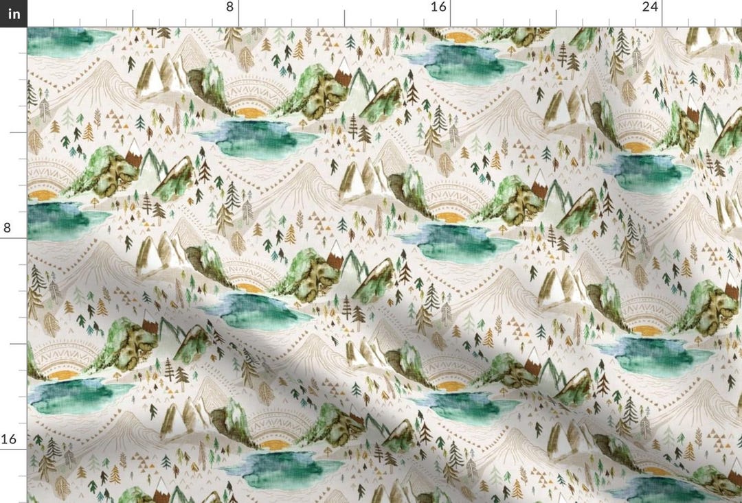 Mountain Fabric - Valley of the Sun by Nouveau Bohemian - Mountain ...