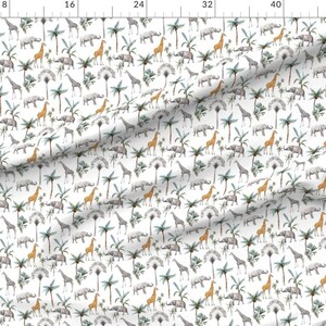 Watercolor Animals Fabric - Watercolor Jungle Safari by corasofia - Jungle Safari Gender Neutral Unisex Fabric by the Yard by Spoonflower image 2
