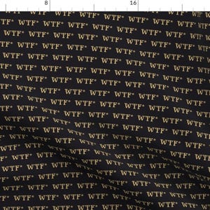 Home Decor WTF Fabric - Wtf* Art Nouveau Style Golden On Black Small Scale By Dj-V - Home Decor Cotton Fabric By The Yard With Spoonflower