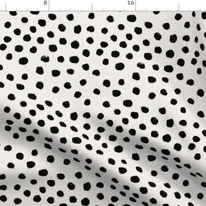 Dot Fabric - dalmatian Dots Cream Neutral Classy Spots Animal Print By Charlotte Winter - Dot Cotton Fabric By The Yard With Spoonflower
