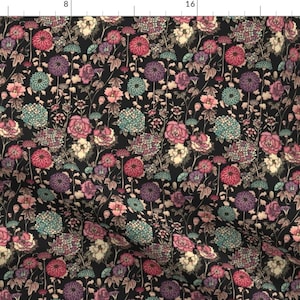 Garden Flowers Fabric - Oriental Garden By Teja Jamilla - Watercolor Floral Modern Home Decor Cotton Fabric By The Yard With Spoonflower