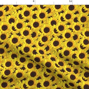 Sunflowers Fabric Sunflowers Are Us By Linsart Sunflower Floral Flowers Botanical Summer Yellow Cotton Fabric By The Yard With Spoonflower image 1