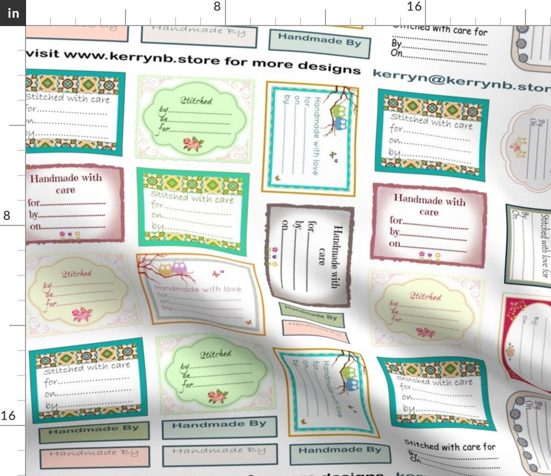 Green Fabric Quilt Labels by Kerrynbdesigns Quilting Sewing Handmade