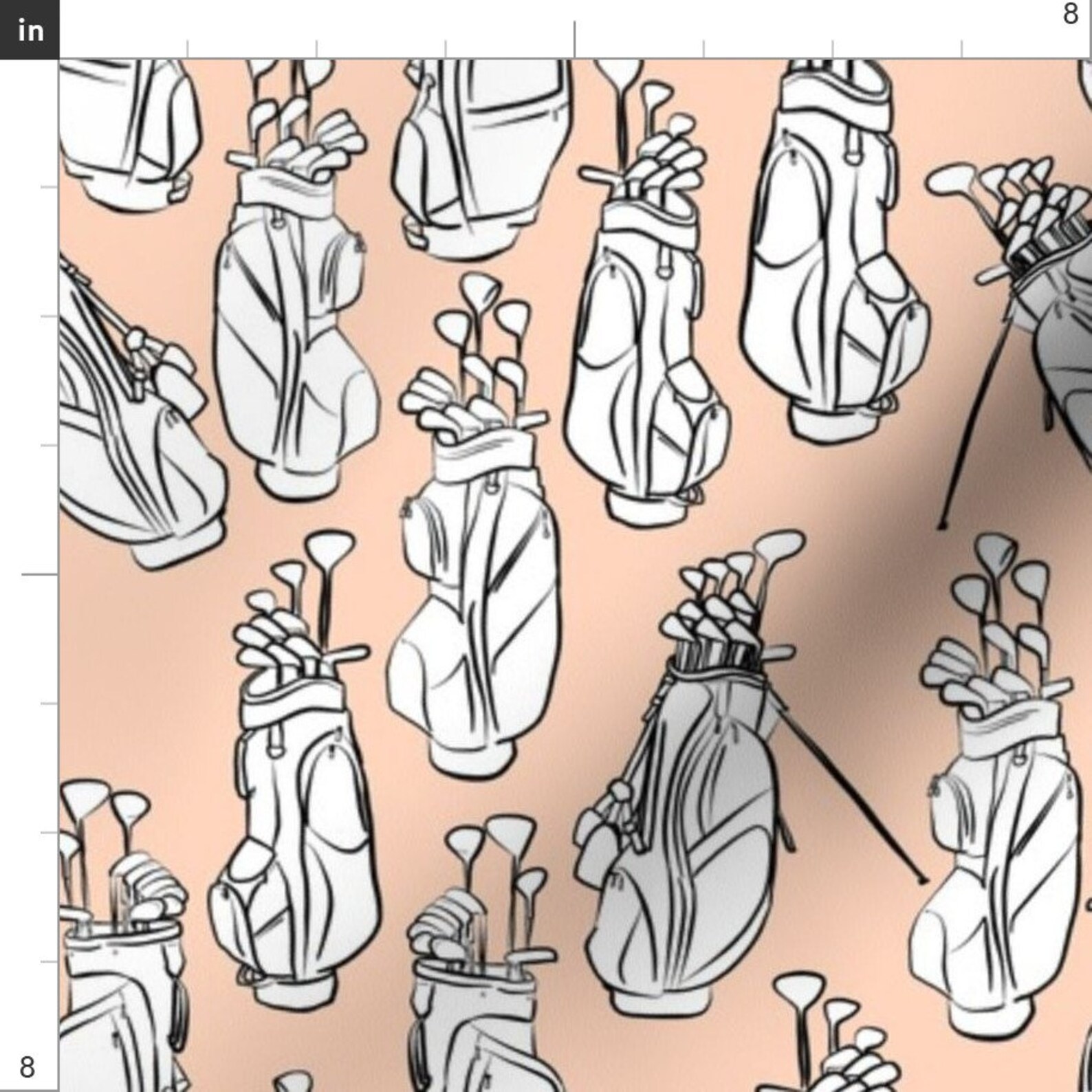 Golf Fabric Golf Bags on Pale Pink by Landpenguin Golfers Etsy