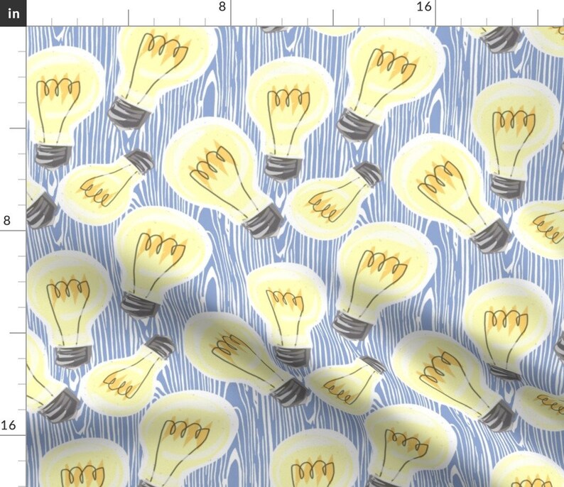 Fabric light blue lightbulb ornament main image 1