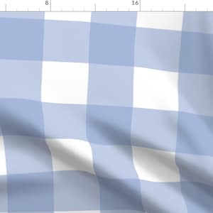 Buffalo Check Fabric - Blue Buffalo Check By Xtinew - Buffalo Check Blue White Gingham Checkers Cotton Fabric By The Yard With Spoonflower