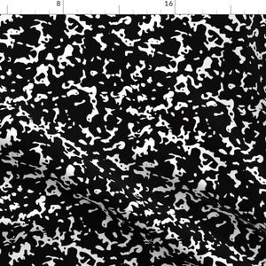 Abstract Fabric -  Composition Notebook by yesterdaycollection - Monochrome Black And White Retro Marble Fabric by the Yard by Spoonflower
