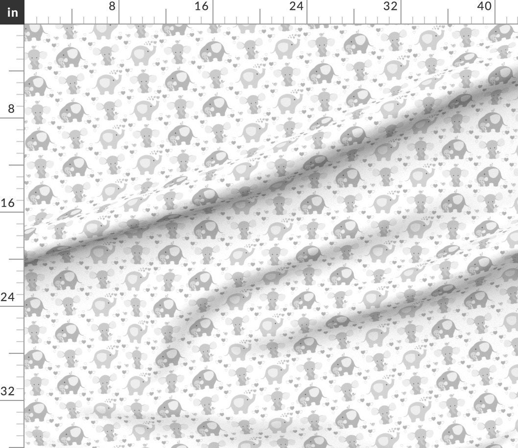 Gray Elephant Fabric Gray Elephant Baby Nursery Neutral by Etsy