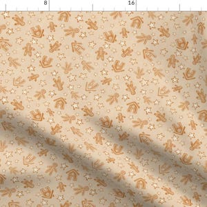 Gingerbread Man Fabric - Boho Christmas Cookies by erin__kendal - Whimsical Christmas Small Scale Holiday Fabric by the Yard by Spoonflower