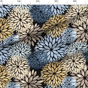 Large Scale Floral Fabric - Dahlias by nhuntsman - Colorful Dahlias Botanical Nature Spring Nursery Fabric by the Yard by Spoonflower 画像 2