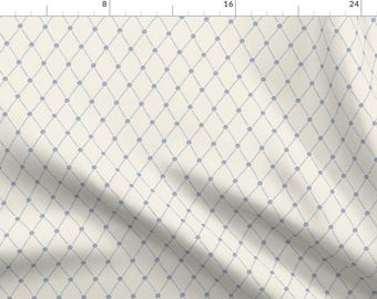 Cottagecore Fabric - Daisy Fence by lyndsay_hubley - Diamond Floral Daisy Dainty Floral Feminine Farmhouse Fabric by the Yard by Spoonflower