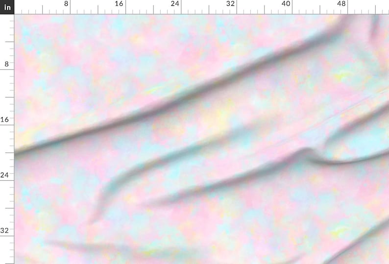 Tie-Dye Fabric - Pastel Cloud Tie-Dye By Corasofia - Tie-Dye Easter Pale Pink Blue Yellow Muted Cotton Fabric By The Yard With Spoonflower image 2
