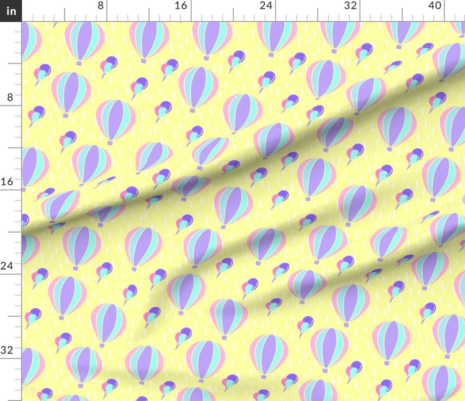 Hot Air Balloon Fabric Balloons Fly Away on A Yellow Rainy Etsy