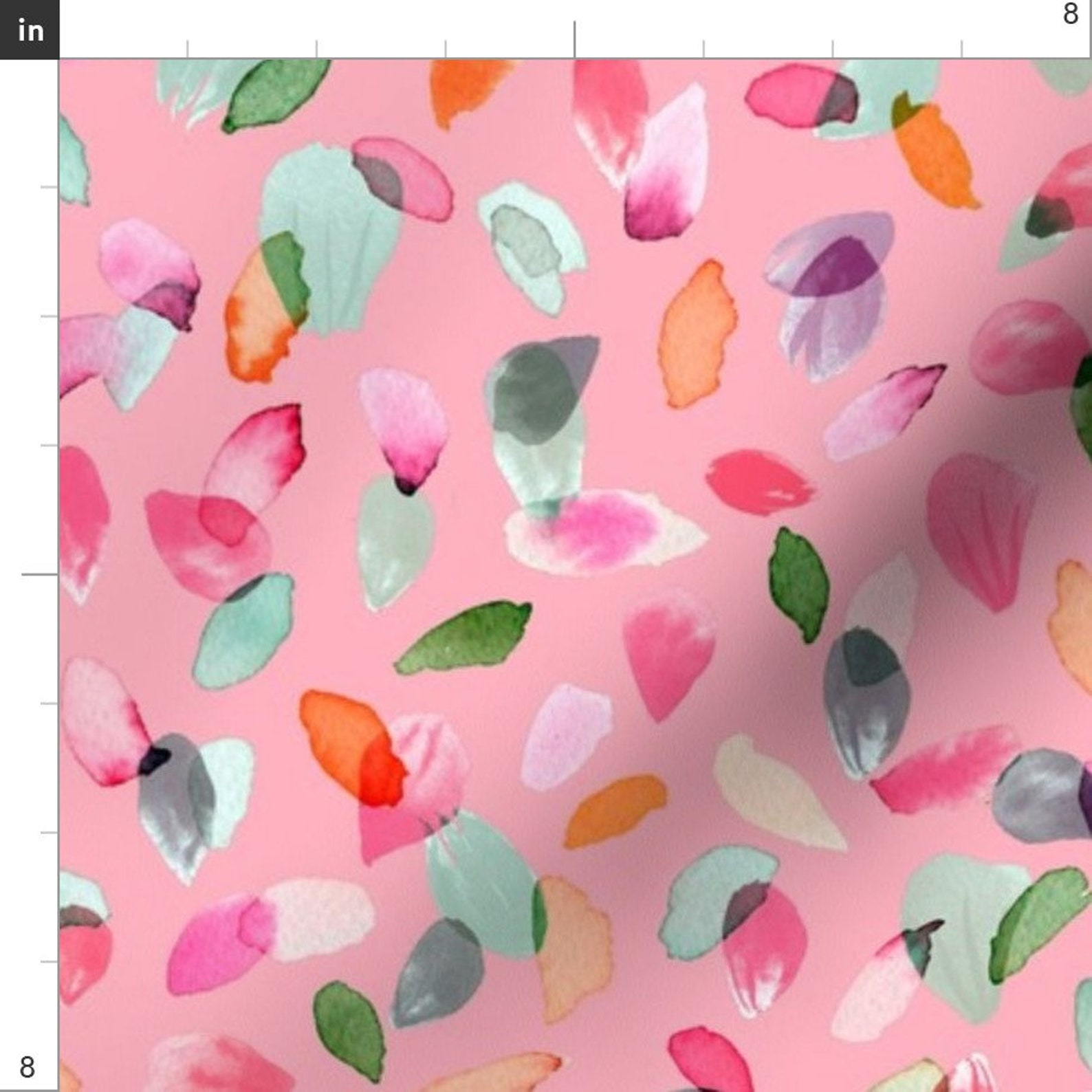 Petals Fabric Confetti Petals by Ninoladesign Pink Etsy