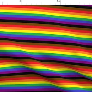 Lgbt Fabric - Rainbow Pride Stripes By Abandonedwarehouse - LGBTQ Gay Rainbow Pride Home Decor Cotton Fabric By The Yard With Spoonflower