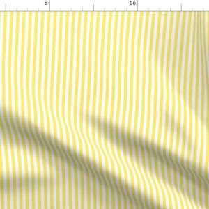 Stripes Fabric - Stripes Vertical Lemon Yellow By Misstiina - Stripes Vertical Lemon Yellow White Cotton Fabric By The Yard With Spoonflower