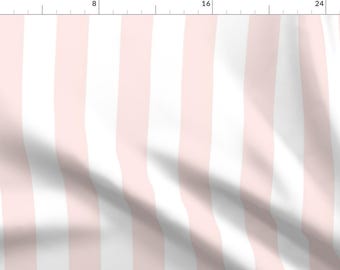 Light Pink Striped Fabric - Blush Stripe White Dot By Cest_La_Viv- Baby Girl Nursery Decor Stripe Cotton Fabric by the Yard With Spoonflower