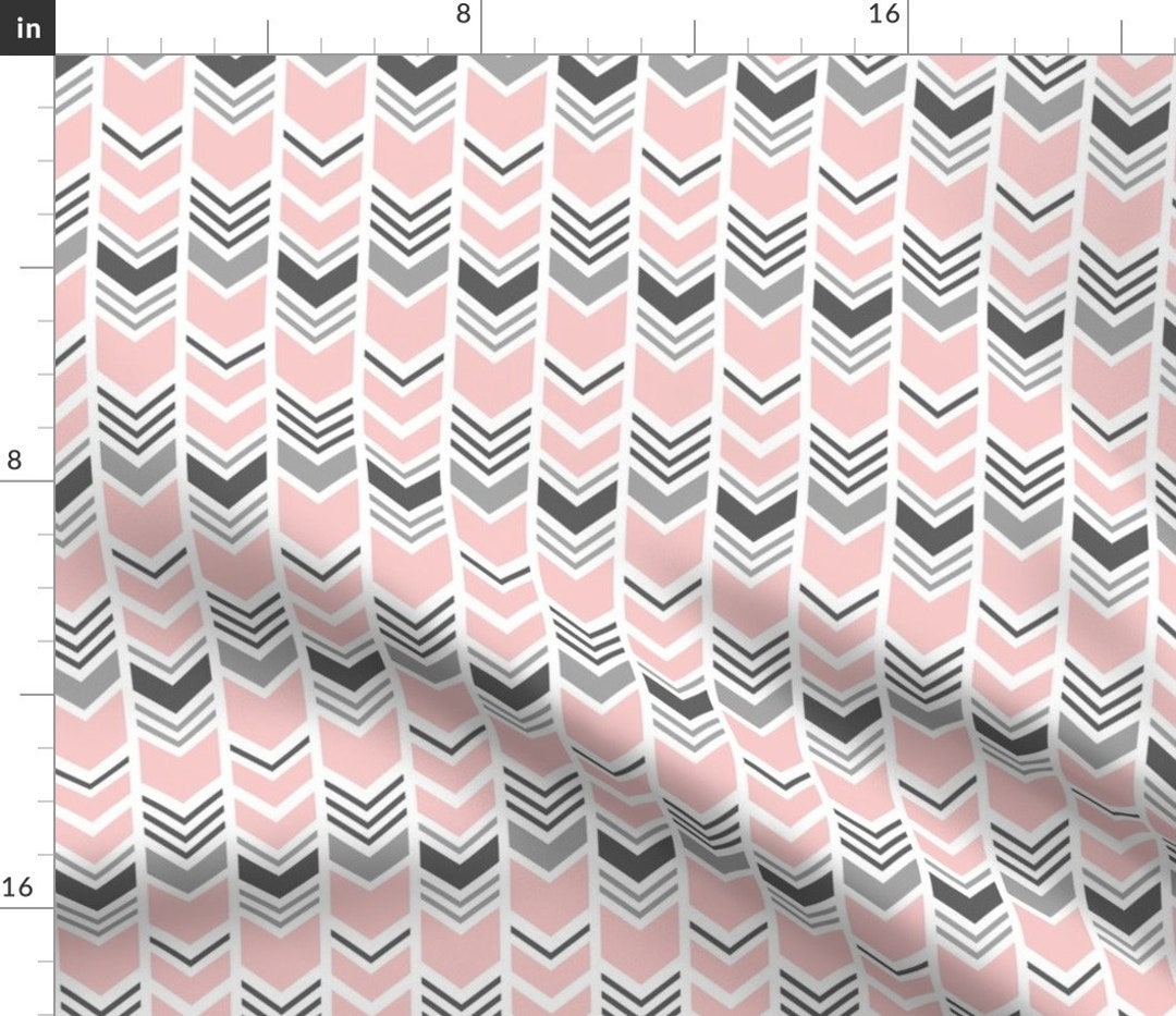 Pink Chevron Fabric Chevron Pink and Grey by Littlearrowdesign Chevron