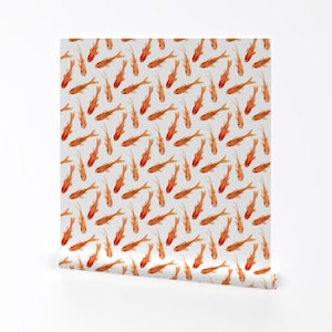 Goldfish Wallpaper - Big Goldfish By Jillbyers - Goldfish Swimming Custom Printed Removable Self Adhesive Wallpaper Roll by Spoonflower