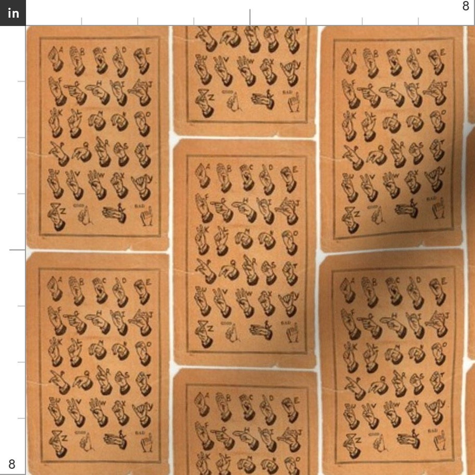 Vintage Sign Language Fabric Sign Language Alphabet Cards by Etsy