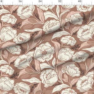 Vintage Apparel Fabric - Farmhouse Cream Floral by alderandbirchstudio - Floral Bohemian Botanical Farmhouse Clothing Fabric by Spoonflower image 2