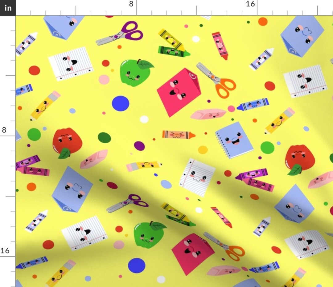 School Supplies Fabric School Supplies by Lyddiedoodles Etsy