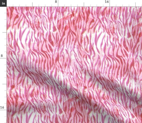 Zebra Fabric Zebra Glow Hot Pink by Schatzibrown Animal - Etsy