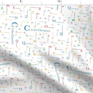 Scientific Alphabet Fabric - C Is For Chemistry By Robyriker - Alphabet Educational Scientific Cotton Fabric By The Yard With Spoonflower