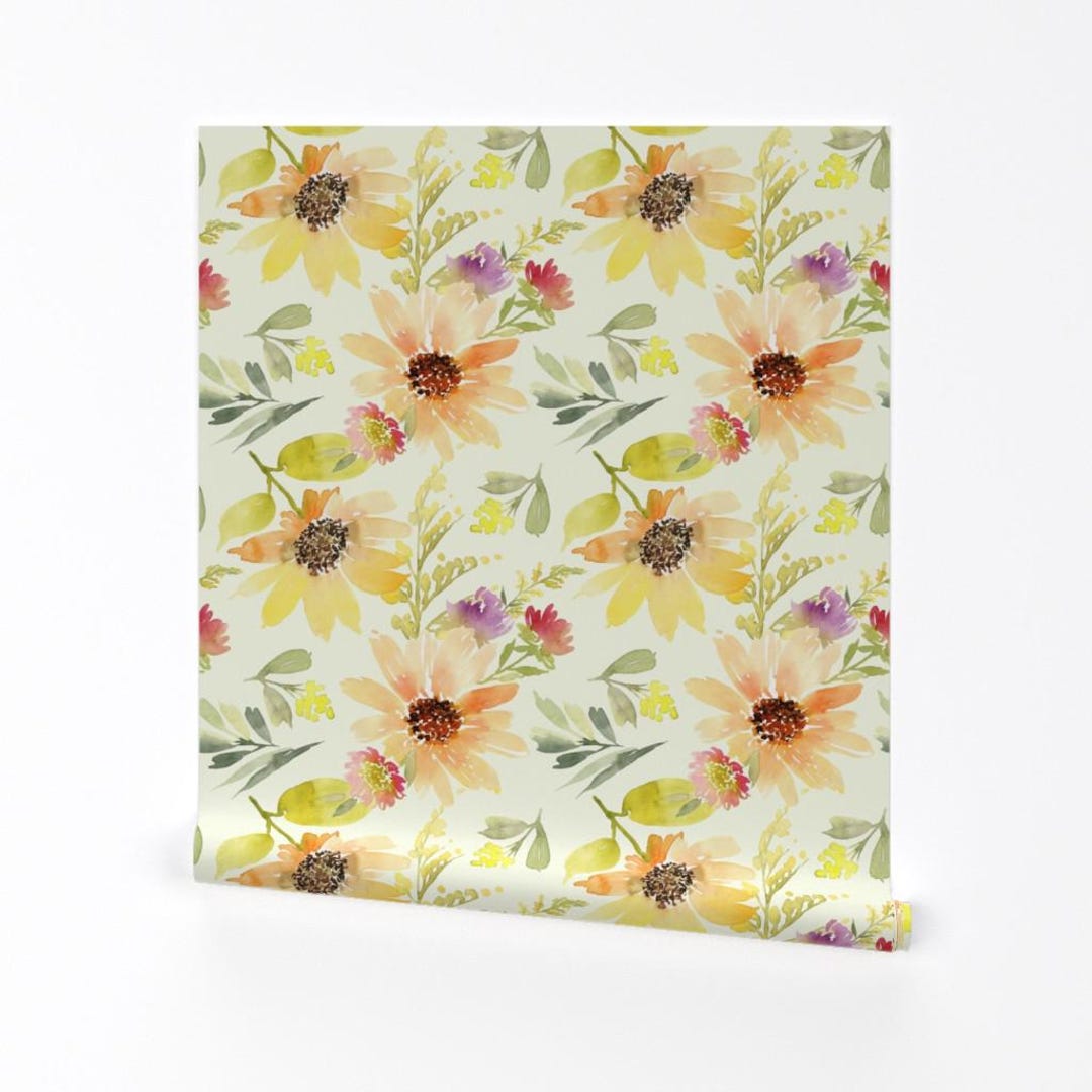 Floral Fabric - Sunflower Fields by Hipkiddesigns - Floral Sunshine ...