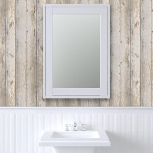 Papel pintado autoadhesivo con diseño de tablones de madera - Estilo costero neutro - Decoración de pared removible - Tablones de madera blanqueada de willowlanetextiles imagen 8