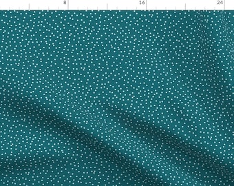 Teal Dot Fabric - Teal Dot By Binge Crafter - Teal Polka Dot Quilting Spot Coordinate Cotton Fabric By The Yard With Spoonflower