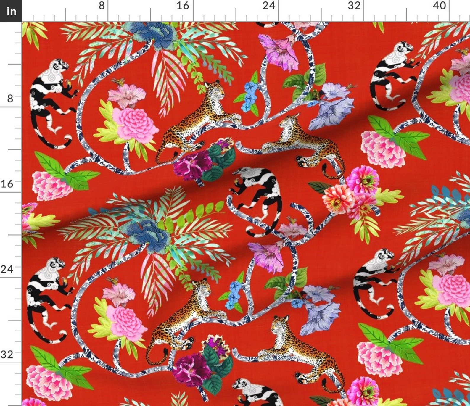 Maximalist Chinoiserie Fabric Chinoiserie Frolic By Pattern Etsy