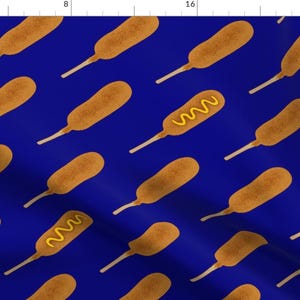 Summer Corn Dog Fabric - Corn Dog By Mariafaithgarcia - Summer Snack Cotton Fabric By The Yard With Spoonflower