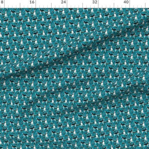 Husky Fabric - Husky Fabric Siberian Husky Dog Mountain Compass Paw Print - Teal By Petfriendly - Cotton Fabric By The Yard With Spoonflower zdjęcie 2