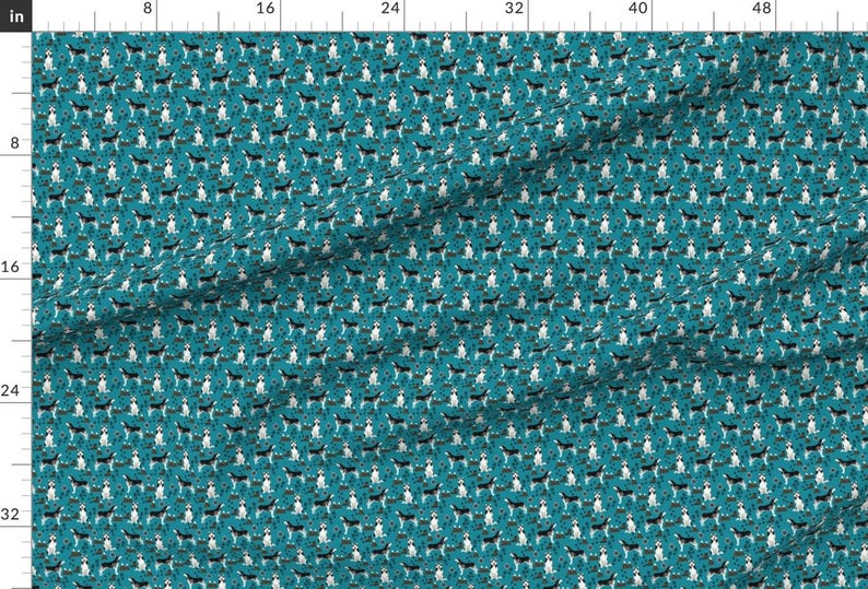 Husky Fabric - Husky Fabric Siberian Husky Dog Mountain Compass Paw Print - Teal By Petfriendly - Cotton Fabric By The Yard With Spoonflower zdjęcie 2