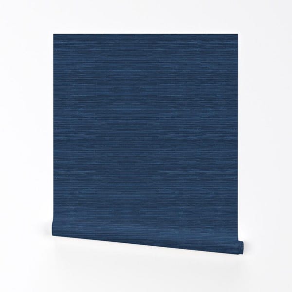 Coastal Blue Removable Peel and Stick Wallpaper - Nautical Beach Distressed - Wall Art Wall Decor - Navy Coastal by willowlanetextiles