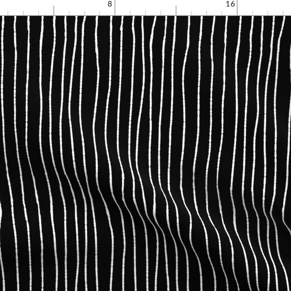 Stripes Fabric - Grungy By Mellymellow Hand Drawn Halloween Goth Punk Monochrome Black and White- Cotton Fabric By The Yard With Spoonflower