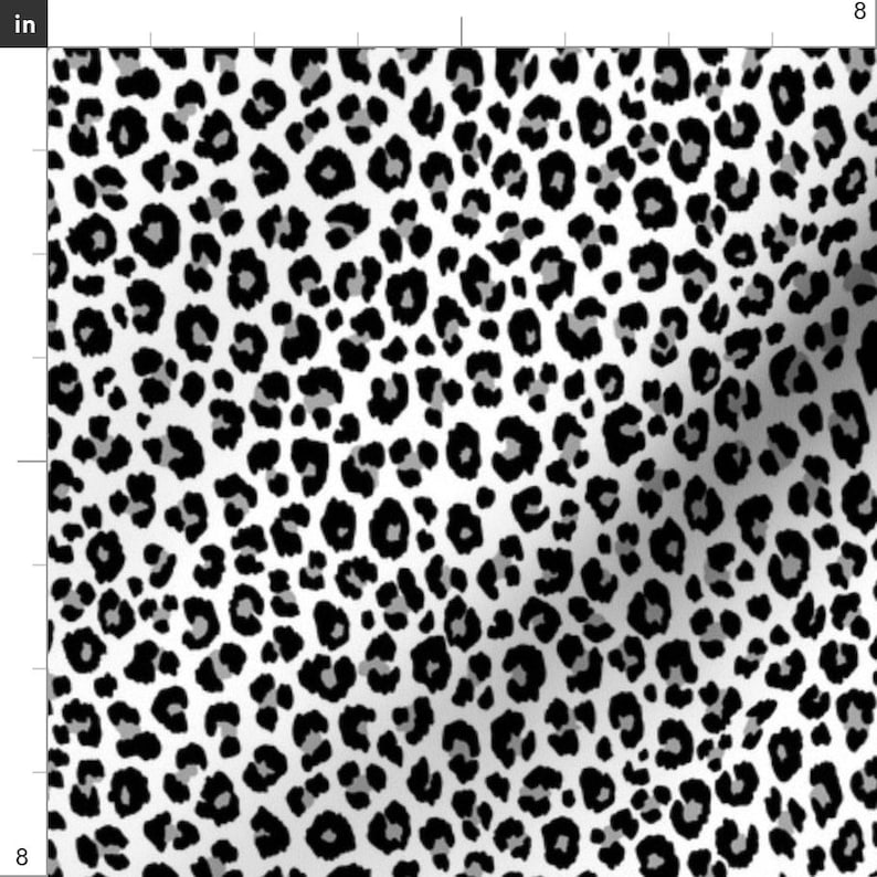 Animal Print Fabric Leopard Gray by Kimsa Leopard Cotton Etsy