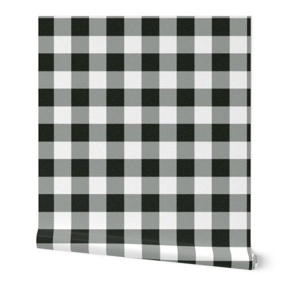 Black and White Plaid Wallpaper Buffalo Check in Black by - Etsy Australia Black and White Plaid Wallpaper Buffalo Check in Black by - Etsy Australia