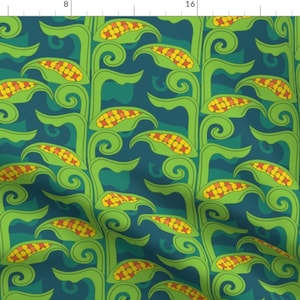 Corn Fabric - El Mais By Hedgepigart - Corn Field Maze Vegetable Mexican Food Kitchen Home Decor Cotton Fabric By The Yard With Spoonflower