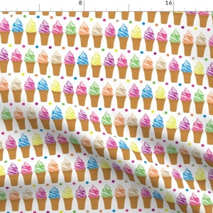 Rainbow Ice Cream Cones Fabric Ice Cream by Ornaart Ice - Etsy