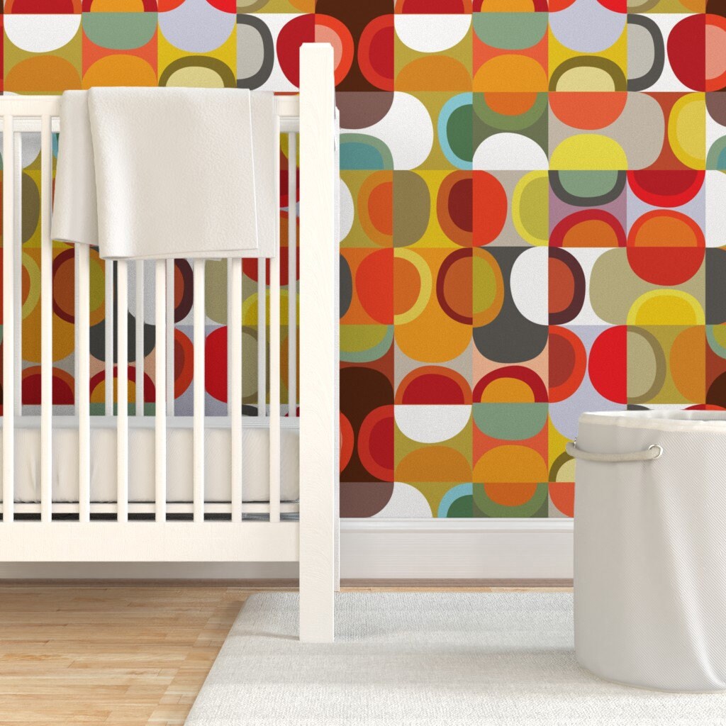 Mod Wallpaper Juicy Lime Squeeze by Kurtcyr Bauhaus Modern - Etsy