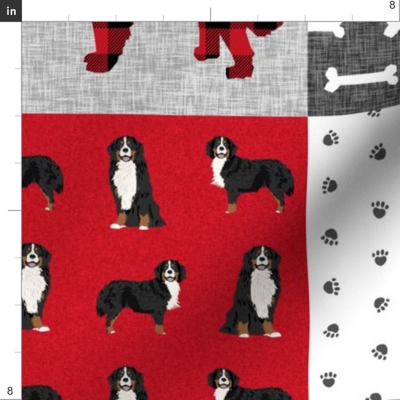 Bernese Mountain Dog Fabric Bernese Mountain Dog Pet Quilt A Etsy