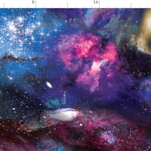 Galaxy Fabric - Galactic Dreams By Xoxotique - Abstract Galaxy Space Cotton Fabric By The Yard With Spoonflower