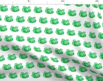 Frog Fabric - Frog By Larsdotter - Frog Doodle Children's Drawing Animal Cute Kids Cotton Fabric By The Yard With Spoonflower