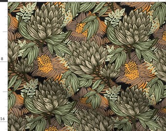 Boho Botanical Fabric - Tamiko Eclectic by holli_zollinger - Earth Tones Modern Geometric Forest Eclectic Fabric by the Yard by Spoonflower