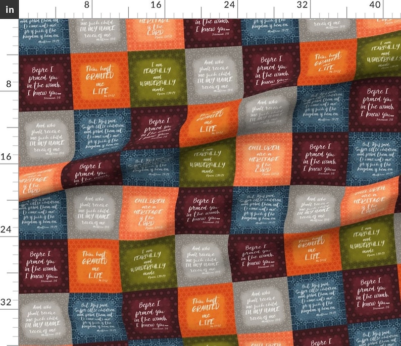 Scripture Quilt Fabric Bible Verse Baby Quilt by Etsy