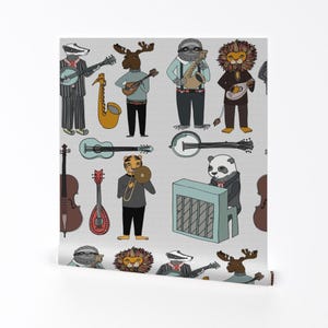 Nursery Wallpaper - Amazing Animal Alphabet Band By Andrea Lauren- Gender Neutral Room Removable Self Adhesive Wallpaper Roll by Spoonflower image 2