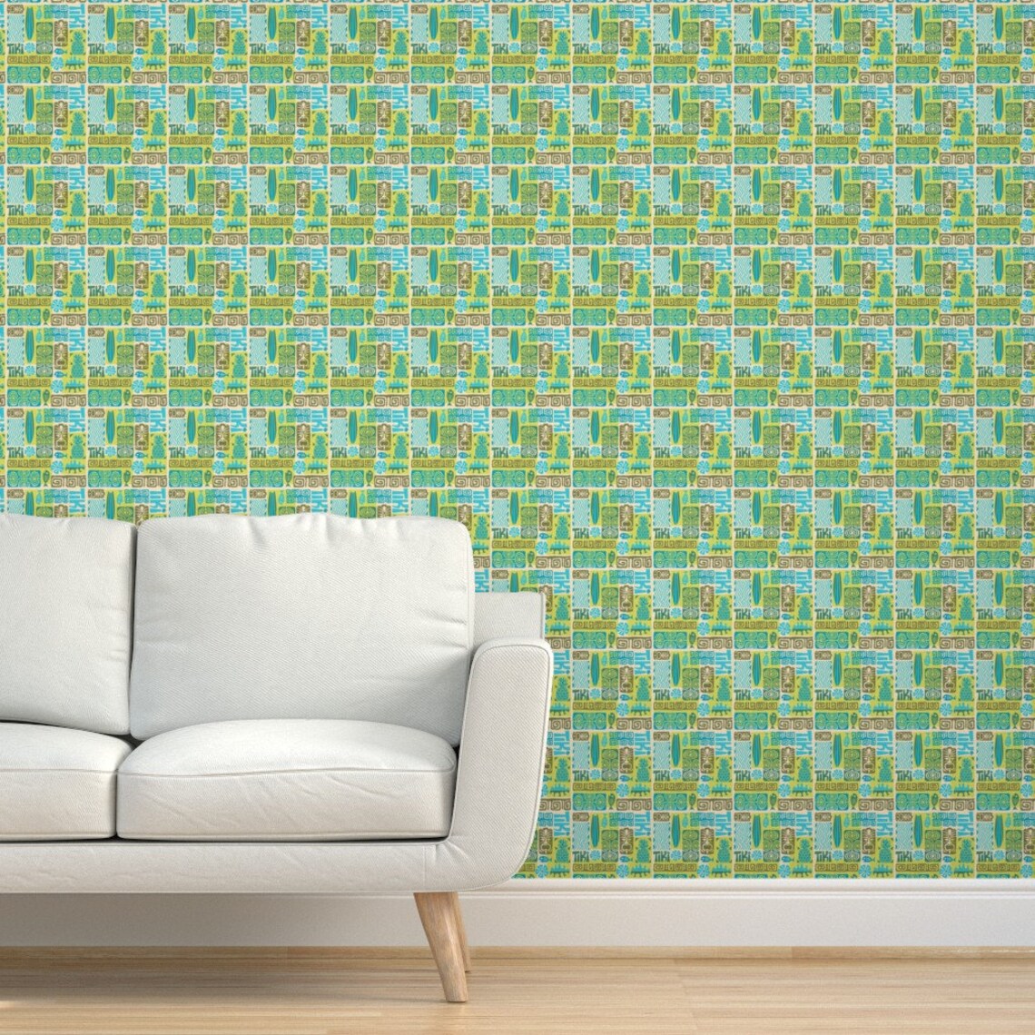 Tiki Wallpaper Retro Tiki by Pinkpineappledesign Tiki - Etsy